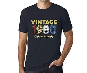 Camiseta para Hombre Piezas Originales 1980 - Original Parts 1980 - Regalo Diseño Gráfico 46 Años Cumpleaños Aniversario Moda Año 1980 Azul Marino XXL