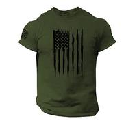 Camiseta para hombre Slim Fit USA Flag para hombre, ligera, cómoda, transpirable, camisa de verano, camisa informal de verano, camisas de manga corta para hombre, corte regular, camiseta deportiva