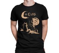 Camiseta para hombre The Cure Cat Moon Lover de los 90s, Negro , 3XL