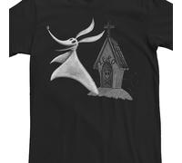 Camiseta para hombre The Nightmare Before Zero Dog House, negra de cuello , tallas S a 3XL