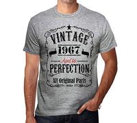 Camiseta para Hombre Todas Las Piezas Originales Envejecidas A La Perfección 1967 - All Original Parts Aged to Perfection 1967 - Regalo Diseño Gráfico 57 Años Cumpleaños Aniversario Moda Añ