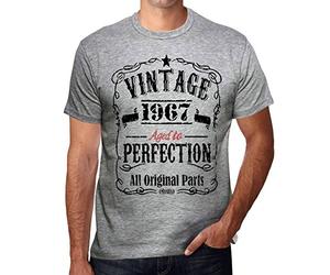 Camiseta para Hombre Todas Las Piezas Originales Envejecidas A La Perfección 1967 - All Original Parts Aged to Perfection 1967 - Regalo Diseño Gráfico 57 Años Cumpleaños Aniversario Moda Añ
