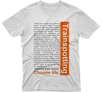 Camiseta para hombre Trainspotting Choose Life Cinema TV, Blanco, M