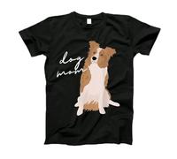 Camiseta para Hombre Transpirable tee Border Collie Blanco Y Rojo Merle, Mamá De Perro, Mamá De Perro, Mujer Casual Camiseta De Manga Corta para Adulto Moderna Correr M