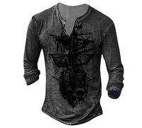 Camiseta para hombre verano moda casual ayuno impresión digital 3D camiseta de manga larga, Negro , M
