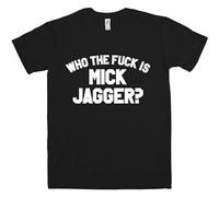 Camiseta para hombre Who is Mick Jagger, talla M, color negro, Negro