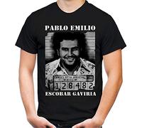 Camiseta para hombre y hombre Pablo Escobar | Mugshot Narcos Colombia, Negro , 3XL