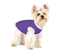 Camiseta para mascotas con estampado azul y violeta, ropa de verano para perros, ropa suave para perros pequeños y gatos, uso diario al aire libre
