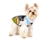 Camiseta para mascotas con estampado de animado cachorro sobre la hierba, ropa de verano para perros, ropa suave para cachorros y gatos pequeños, uso diario al aire libre