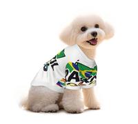 Camiseta para mascotas con estampado de Brasil, camisas de algodón transpirable para perros, camiseta elástica para perros pequeños y medianos y gatos