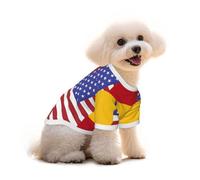 Camiseta para mascotas con estampado de la bandera de España de Estados Unidos, camisas para perros, ropa de algodón transpirable, camiseta elástica para perros pequeños y medianos y gatos