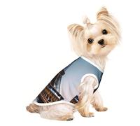 Camiseta para mascotas con estampado de la Torre Eiffel de París, chaleco sin mangas para cachorros pequeños, gatitos, uso en interiores y exteriores