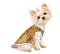 Camiseta para mascotas con estampado de mapa del mundo, chaleco sin mangas para cachorros pequeños, gatitos, uso en interiores y exteriores