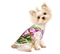 Camiseta para mascotas con estampado de orquídeas, chaleco sin mangas para cachorros pequeños, gatitos, uso en interiores y exteriores