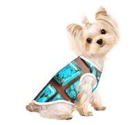 Camiseta para mascotas con estampado turquesa azul aguamarina brillante, chaleco sin mangas para cachorros pequeños, gatitos, uso en interiores y exteriores