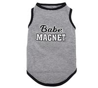 Camiseta para Mascotas, Suave y cómoda, de algodón, con Estampado de Letras, Ropa de Moda para Mini Cerdos, Perros pequeños y medianos, para Primavera y otoño. (Metro)