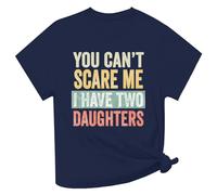 Camiseta para mujer, blusa con texto en inglés "Du Kannst Mich Nicht erschrecken, ich Habe Vier Töchter", divertido regalo para mamá, camiseta de manga larga para mujer, marine, XL