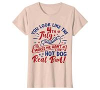 Camiseta para mujer, blusa de manga corta, camiseta informal de manga larga para mujer, con texto en inglés "Four Seasons Fun", beige, S