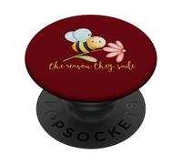 Camiseta para Mujer con diseño de Abeja The Reason They Smile PopSockets PopGrip Adhesivo