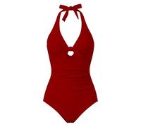 Camiseta para mujer con diseño de lazo en el cuello, proporciona apoyo a la parte superior del cuerpo con detalles femeninos, rosso, XL