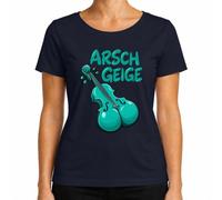 Camiseta para mujer con diseño de violín y violín | sarcasmo, orquesta, músico, instrumento de cordón, broma, palabra, profesor de música, fidele, ironía, violonchelo