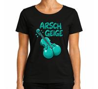 Camiseta para mujer con diseño de violín y violín | sarcasmo, orquesta, músico, instrumento de cordón, broma, palabra, profesor de música, fidele, ironía, violonchelo