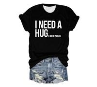 Camiseta para mujer con divertido texto en alemán "Ineed a Huge Jar of Pickles", Style_k02 Negro, L