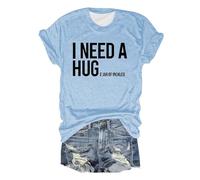 Camiseta para mujer con divertido texto en alemán "Ineed a Huge Jar of Pickles", Style_k03 Blue, L