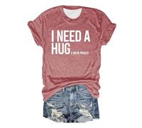 Camiseta para mujer con divertido texto en alemán "Ineed a Huge Jar of Pickles", Style_k05 Rosa, L