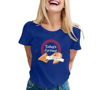Camiseta para mujer con estampado de galleta de la fortuna, camiseta de manga corta con cuello redondo y diseño humorístico de Today's Fortune, elegante camiseta básica para el día a día y el tiempo