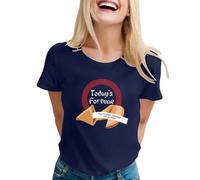 Camiseta para mujer con estampado de galleta de la fortuna, camiseta de manga corta con cuello redondo y diseño humorístico de Today's Fortune, elegante camiseta básica para el día a día y el tiempo