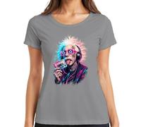 Camiseta para mujer con texto en alemán "Albert Statement", con música, gris, S