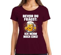 Camiseta para mujer con texto en alemán "Bevor du fräst Ich nehm noch eins