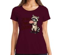 Camiseta para mujer con texto en alemán "Du hast etwas verloren Mapache", granate, XXL