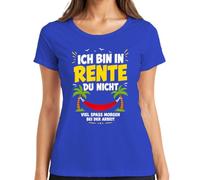 Camiseta para mujer con texto en alemán "Ich Bin in Rente du Nicht viel Spaß Statement, azul, 3XL
