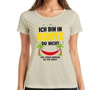 Camiseta para mujer con texto en alemán "Ich Bin in Rente du Nicht viel Spaß Statement, naturaleza, L
