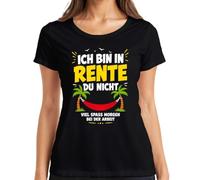 Camiseta para mujer con texto en alemán "Ich Bin in Rente du Nicht viel Spaß Statement, Negro , S