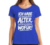 Camiseta para mujer con texto en alemán «Ich Habe genau das richtige Alter