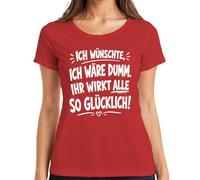 Camiseta para mujer con texto en alemán "Ich wünschte ich wäre wäre dumm