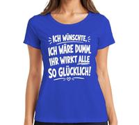 Camiseta para mujer con texto en alemán "Ich wünschte ich wäre wäre dumm