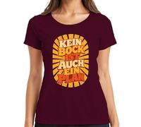 Camiseta para mujer con texto en alemán "Kein Bock ist auch EIN Plan Lustig Spruch, granate, M