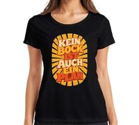 Camiseta para mujer con texto en alemán "Kein Bock ist auch EIN Plan Lustig Spruch, Negro , M