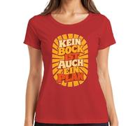 Camiseta para mujer con texto en alemán "Kein Bock ist auch EIN Plan Lustig Spruch, rojo, XXL