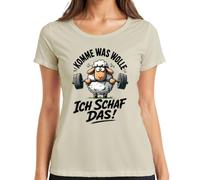 Camiseta para mujer con texto en alemán "Komme was Wolle Ich Schaf das