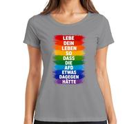 Camiseta para mujer con texto en alemán "Lebe Dein Leben so DASS die AFD etwas dagegen etwas da, gris, 3XL