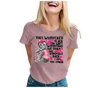 Camiseta para mujer con texto en inglés "Breast Cancer Concern Month" (Mes Internacional) para mujer, color negro, morado, M