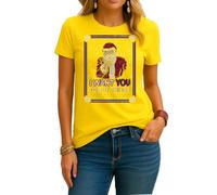 Camiseta para mujer con texto en inglés "I Want You to Buy Things", amarillo, XL
