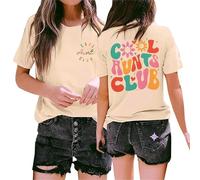 Camiseta para mujer con texto en inglés "In My Aunties" - Camiseta casual para tía, camiseta divertida y divertida, camiseta de manga corta, vestido de manga corta, color verde oliva, beige, XXL