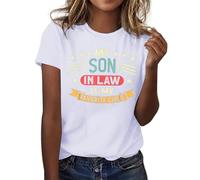 Camiseta para mujer con texto en inglés "Mi yerno es mi hijo favorito", Blanco, XL