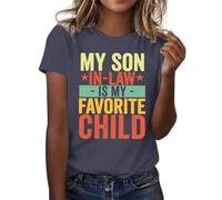 Camiseta para mujer con texto en inglés "Mi yerno es mi hijo favorito", brazo artificial, gris, M